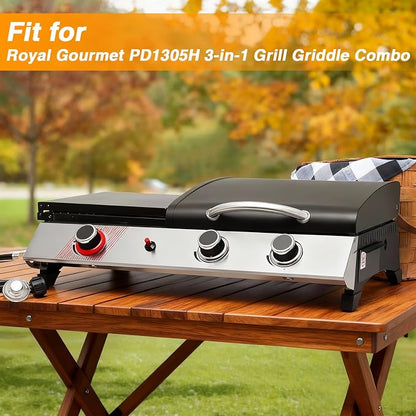 EVRBUL Table Top Grill Cover Compatible with Royal Gourmet PD1305H 3-in-1 Grill Griddle Combo, Waterproof Heavy Duty 600D Portable Griddle Cover 33"L×20.5"W×9.5"H, Windproof Tabletop BBQ Grill Cover