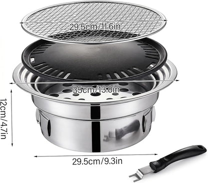 Korean Grill Korean Bbq Grill Portable Charcoal Grills With Non-stick Pan & Net Small Indoor/outdoor Charcoal