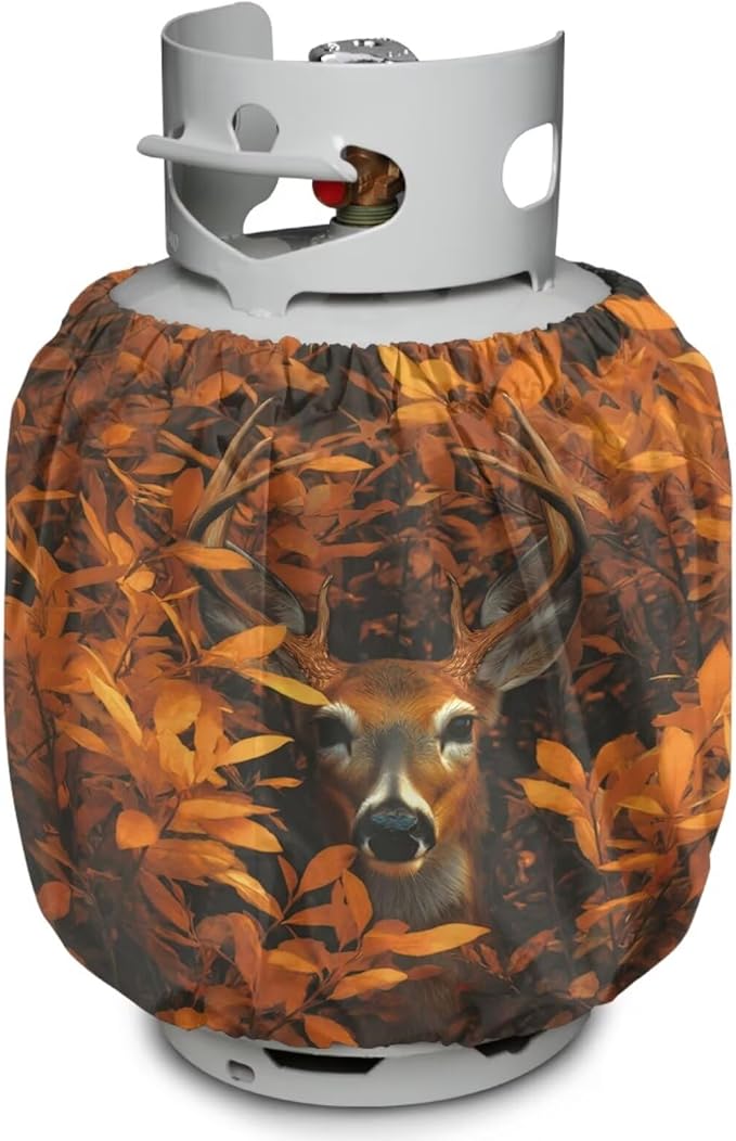 Camo Hunting Propane Tank Cover 20lb Waterproof Gas Tank Cylinder Cover for Outdoor Camping Yard Party Easy to Install Grill Accessories