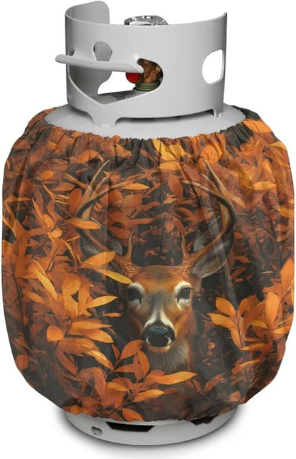 Camo Hunting Propane Tank Cover 20lb Waterproof Gas Tank Cylinder Cover for Outdoor Camping Yard Party Easy to Install Grill Accessories