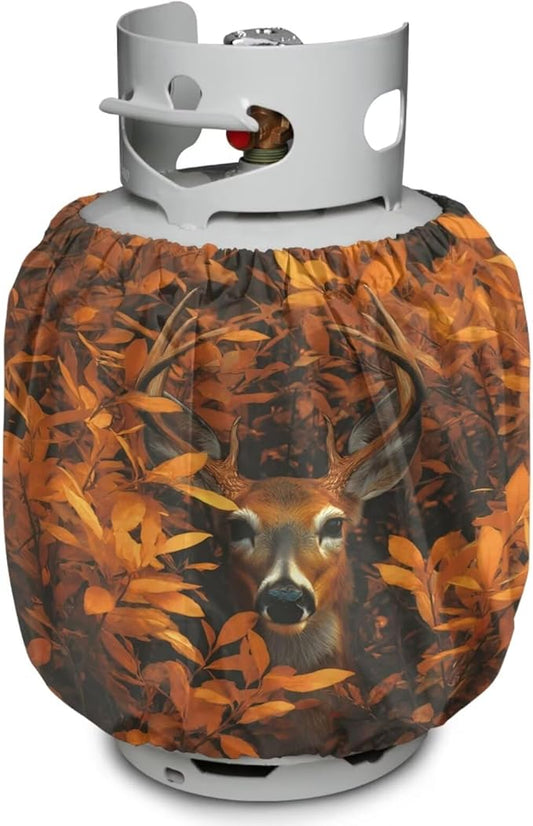 Camo Hunting Propane Tank Cover 20lb Waterproof Gas Tank Cylinder Cover for Outdoor Camping Yard Party Easy to Install Grill Accessories