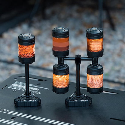 Outdoor Camping Lamp Stand, Aluminum Alloy Light Holder with Triangular Base for Hiking Picnic Backpacking Fishing BBQ Garden