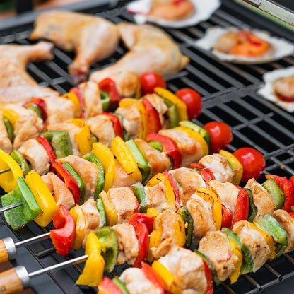 Charcoal Grill Outdoor BBQ Grill, Extra Large Cooking Area 753 Square Inches with Two Individual & Adjustable Charcoal Tray, Foldable Side Tables for Outdoor Cooking Backyard Camping Picnics By DNKMOR