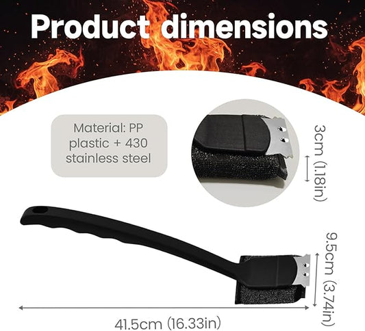 BBQ Grill Brush for Outdoor Grill Accessories with Stainless Steel Scraper Grill Brush Bristle Free Flat Top Grill Cleaner BBQ Cleaning Brush for All Grill Types