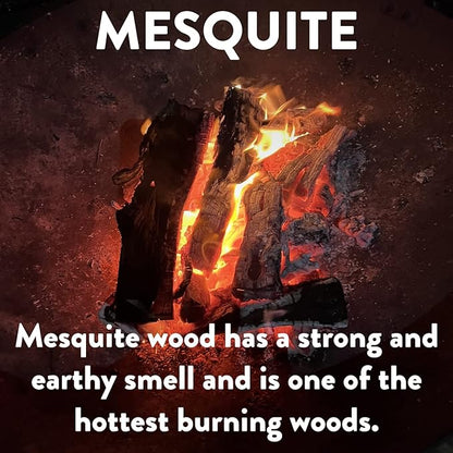 Billy Buckskin 18 LB Mesquite Firewood Bundle – Aromatic & Seasoned Wood Logs with Fatwood Starter Sticks for Fire Pit, Campfire, Fireplace, Wood Stoves and Outdoor Grilling