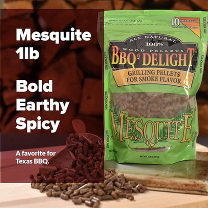 BBQr's Delight Wood Smoking Pellets - Super Smoker Variety Value Pack - 1 Lb. Bag - Apple, Hickory, Mesquite, Cherry, and Pecan