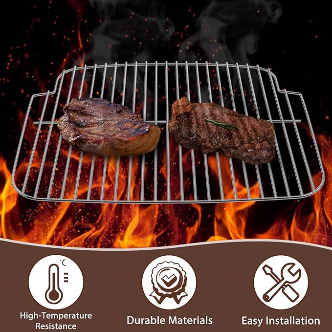 Non-stick Grill Grates Replacement for Megamaster Grills 1 Burner 820-0065C Portable Gas Grill, Stainless steel Outdoor Cooking Grate for Megamaster Grill Accessories, for Camping and Patio BBQ