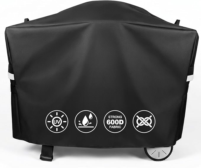 QuliMetal 7112 Grill Cover for Weber Q2000, Q2200, Q2400, Q2000N+, Q2800N+, Q300, Q320, Q3000, Q3200 Gas Grills, Heavy Duty BBQ Gas Grill Cover, 600D