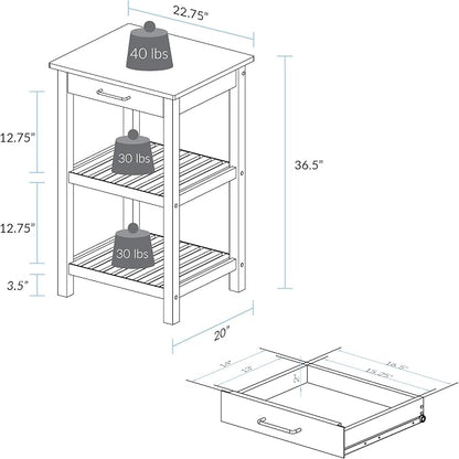 Casual Home Sunrise (Small) with Solid Harvest Hardwood Top Kitchen Island, 22.75" W, Natural/Hunter Green