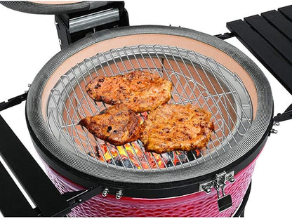 SELEWARE Stainless Steel 304 Charcoal Basket Lump Charcoal Ash Basket, 14'' Grill Baskets for Classic Joe Large Big Green Egg, Primo Kamado