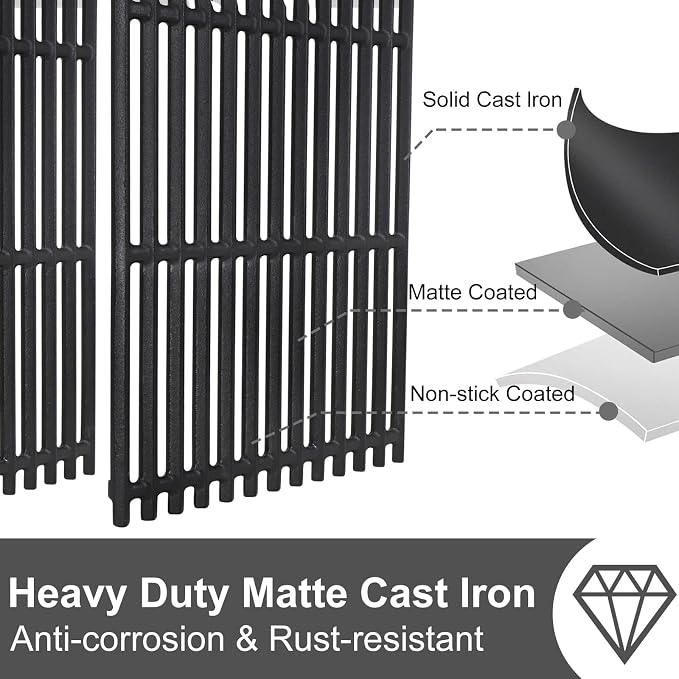 Criditpid Grill Replacement Parts for Nexgrill 720-0882A 720-0882AE 730-0882 730-0882AE, Grill Heat Plates, Burner Tubes, Igniter & Cast Iron Grates for Nexgrill Evolution Infrared Plus 5-Burner Grill
