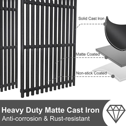 Criditpid Grill Replacement Parts for Nexgrill 720-0882A 720-0882AE 730-0882 730-0882AE, Grill Heat Plates, Burner Tubes, Igniter & Cast Iron Grates for Nexgrill Evolution Infrared Plus 5-Burner Grill