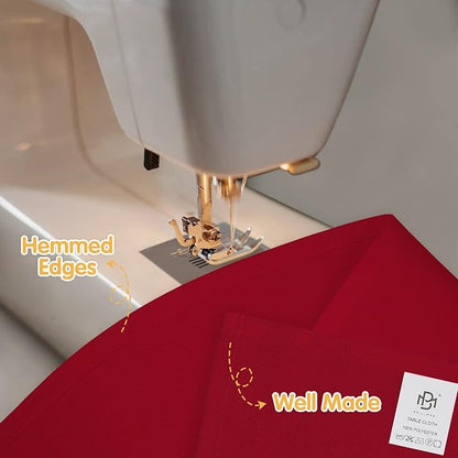 BRILLMAX 6 Pack Burgundy Tablecloths 60x126 Inch for 8ft Rectangle Tables | 150 GSM Polyester Fabric, 15" Standard Drop, Water, Stain & Wrinkle Resistant Cloth Cover for Wedding Reception Banquet Party