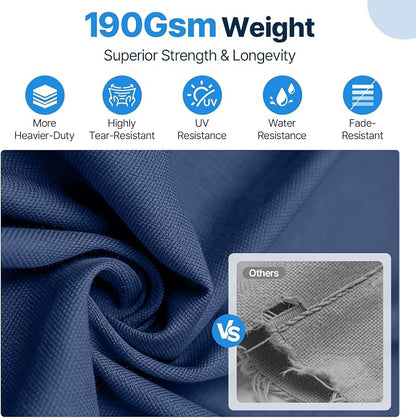 Suteck 15FT Patio Umbrella with Base Included, Dark Blue | Double-Sided, Crank Handle, UV & Fade Resistant Canopy, Poolside, Backyard, Deck, Market