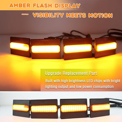 4pc Smoked Housing Amber LED Front Centra Grille Lights DRL Feature Kit for Toyota 4runner 2025 SR5,OEM Grill Led Grill Light for 4Runner Accessories（Only for SR5）（Smoked）