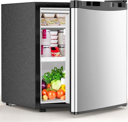 Electactic 1.6 Cu.ft Mini Fridge, Compact Single Reversible Door Refrigerator, Adjustable Thermostat, Ultra Quiet, Energy Efficient for Office, Dorm, Bedroom, Apartment -Silver