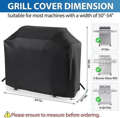 54 Inch Gas Grill Cover for Monument Mesa 400 4-Burner Grill, Waterproof | Fits Monument Mesa 400, 25392, 24633, 35633, 24367, 41847NG & M415BZ 4-Burner Gas Grills, Heavy Duty 600D Outdoor Cover