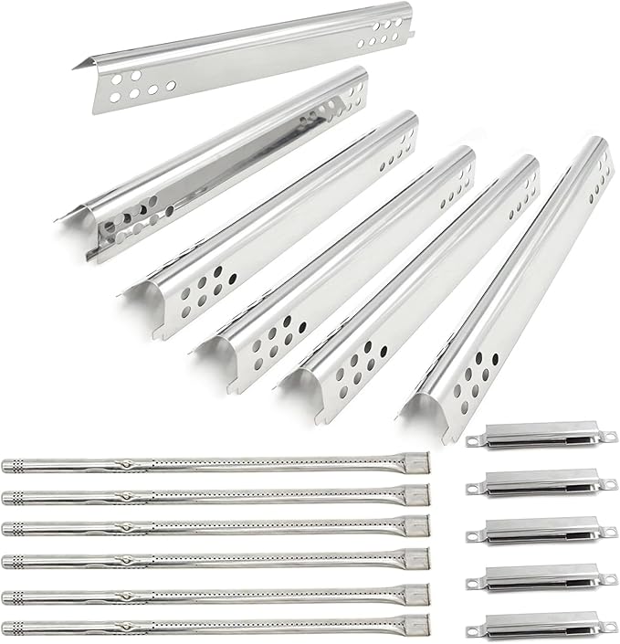 Hongso Grill Replacement Parts for Charbroil Performance 6 Burner 463276517, 463244819, 463274619, 463238218, 463245917 463276617 Grill Models, Heat Plates, Burner Tubes, Crossover Tubes, G470-0004-W1