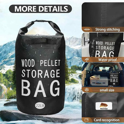 Wood Pellet Storage Containers Waterproof Charcoal Storage Bin-iiiBumwow Smoker Pellet Storage Bin w/Label Pocket & Buckle Seal & Dual Handles Pellet Containers for Grill Outdoor(22LB) (1-Pcak)