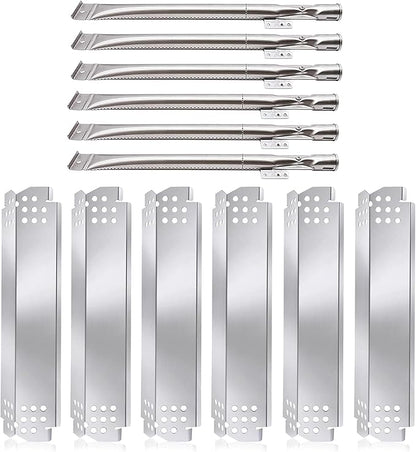 Criditpid Grill Replacement Parts for Nexgrill 6 Burner 720-0898 720-0898A, Nexgrill 720-0888, 720-0888N, 720-0830H, 720-0783E, Grill Heat Plates Shield Burners Tubes for Nexgrill Replacement Parts