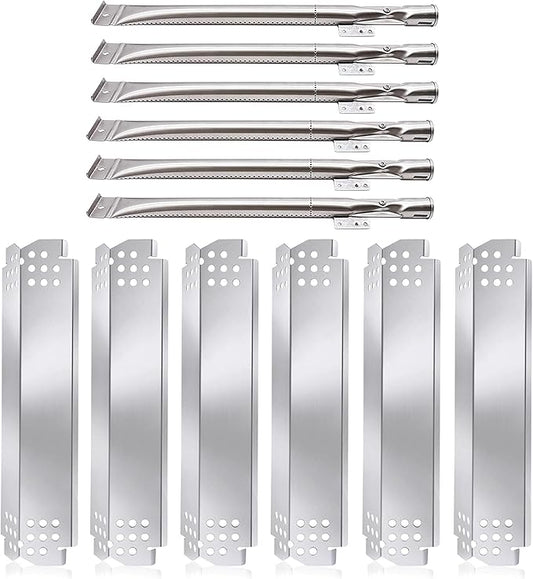 Criditpid Grill Replacement Parts for Nexgrill 6 Burner 720-0898 720-0898A, Nexgrill 720-0888, 720-0888N, 720-0830H, 720-0783E, Grill Heat Plates Shield Burners Tubes for Nexgrill Replacement Parts