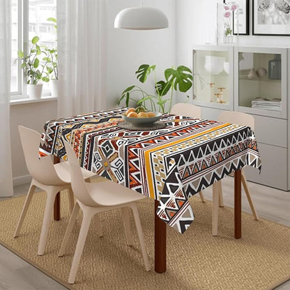 Decorative Rectangle Table Cloths Southwest Aztec Tribal Stripe Boho Brown Tablecloth Table Cover for Dining/BBQ/Picnic/Coffee Table 52 X 70 Inches, Tbcth-012, GSRY-TB-HY0418-00096