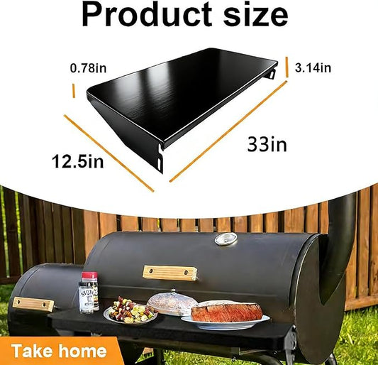 Grill Folding Front Shelf for Traeger Grill Accessories for Traeger Pellet Grills Folding Shelf (Black-Pro 780 Series, 33x13in)