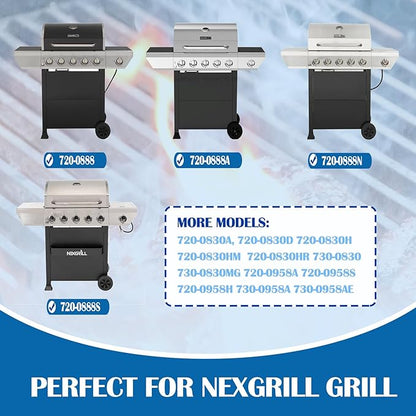 SafBbcue Grill Parts Kit for Nexgrill Replacement Parts 720-0888 720-0888N Home Depot Nexgrill Grill Parts 720-0830H 720-0783E BHG 720-0783W 720-0783H 720-0830A, Grates, Burner and Heat Plate