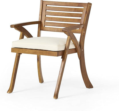 Christopher Knight Home Hermosa Acacia Wood Dining Set, 5-Pcs Set, Teak Finish