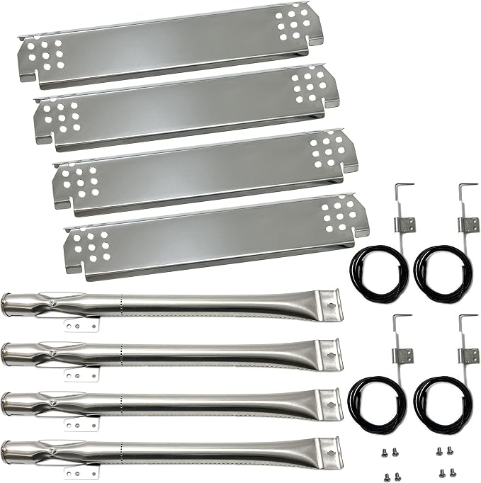 Parts DG262 Grill Burner 14 7/8", Heat Plates 14.6" x 4.2", Igniter Kit fits for Nexgrill 720-0830H,720-0888N/S,720-0783E,720-0830X, for Home Depot Nexgrill 4 Burner 720-0830H