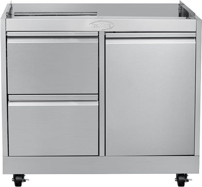 KoolMore 32 in. Heavy-Duty Outdoor Stainless-Steel Cabinet for Built-in BBQ Grill with 2 Drawers and Propane Tank Storage (KM-OKS-BQ30CAB)