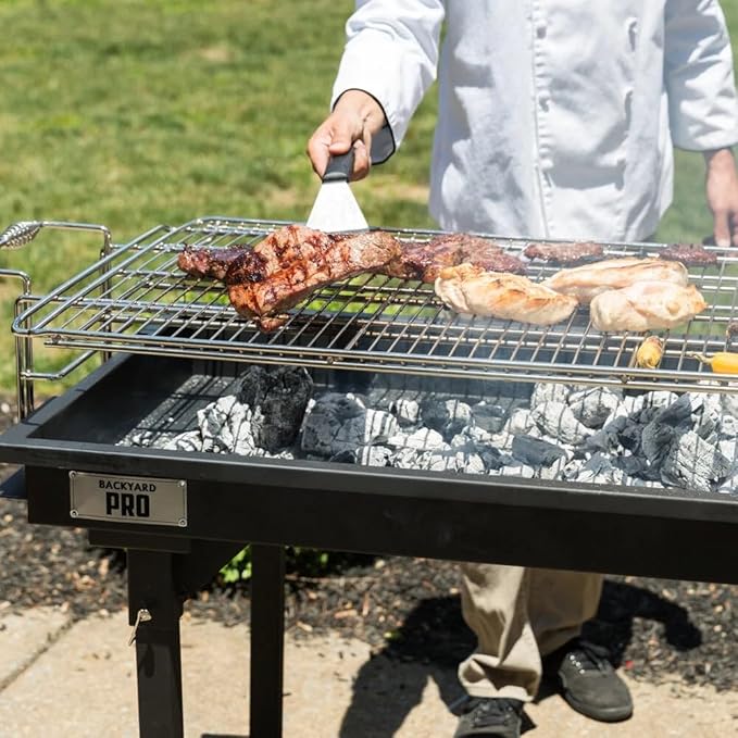 Backyard Pro CHAR60 60" Heavy-Duty Steel Charcoal Grill with Removable Legs and Cover