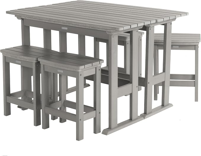 highwood Lehigh 6pc Counter Height Balcony Dining Set, Harbour Gray