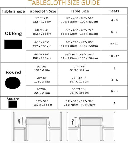 EHouseHome Outdoor and Indoor 60inch Round Tablecloth with Umbrella Hole and Zipper, Waterproof Zippered Patio Cloths, Spring/Summer Table Covers for Backyard Circular Table/BBQs/Picnic