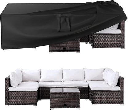 Ruimoy Patio Furniture Covers, Outdoor Furniture Cover Waterproof, General Purpose, Outside Table and Chair Covers, Heavy Duty 600D (124 Inch L x 70.8 Inch W x 29.1 Inch H)