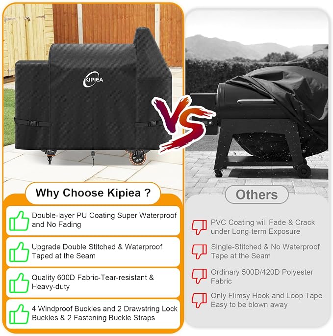 600D Pellet Grill Cover for Pit Boss Sportsman 1100 & 1600, and Mahogany 1000 Series, Waterproof BBQ Smoker Cover, UV Resistant, No Tear, No Fading