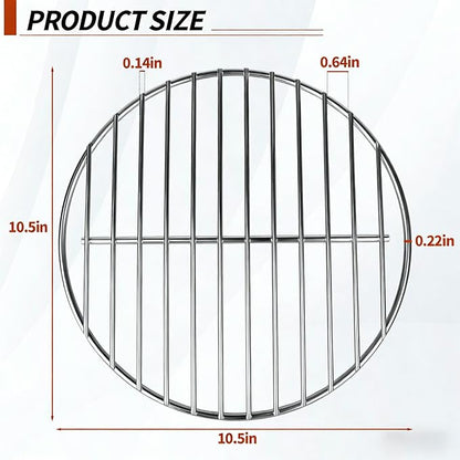 10.5" Charcoal Grate for Weber Charcoal Grills, Round Charcoal Grate for 14'' Weber Smokey Joe Silver&Gold Tuck-n-Carry, Heavy-Duty Steel 7439 Grill Grate for Weber Grill Parts