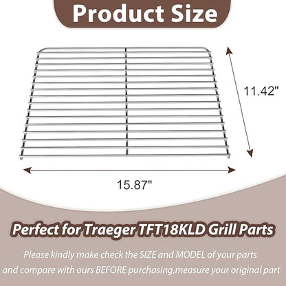 BAC475 Grill Grates Replacement for Traeger Ranger TFT18KLD Grill Replacement Parts, Stainless Steel Cooking Grate for TFT18KLH Traeger Wood Pellets Grill for Camp, Tailgating and Outdoor Cooking