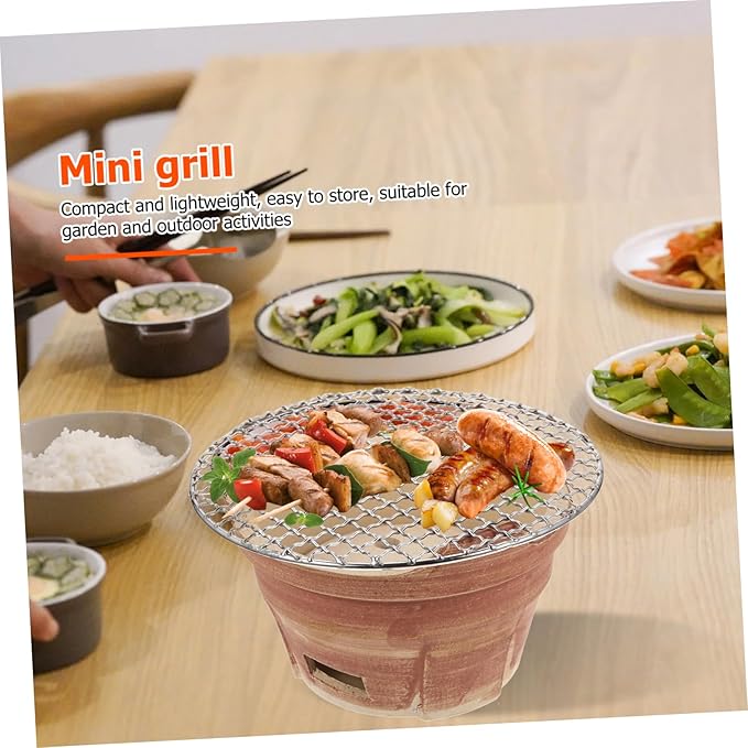 HANABASS Creative Mini Barbecue Stove Grill Insert for Outdoor Grill Barbecue Supplies Sturdy Family Gatherings