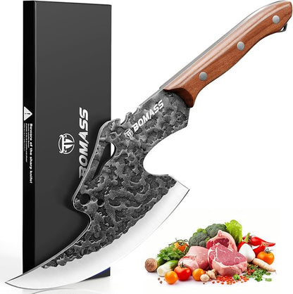 Viking Cleaver Knife for Birthday 7.9" Hand Forged Meat Cleaver | High Carbon Steel Axe Cool Knife for Anniversary Butcher Knife for Meat Cutting Outdoor Home Camping BBQ Gifts for Men Father