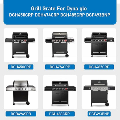 Uniflasy 70-01-911 70-02-614 Grill Grates for Dyna Glo DGH450CRP DGH450CRP-D DGF493BNP DGH474CRP DGH485CRP Grill Replacement Parts 4 Burner 3pcs Cast Iron Grate