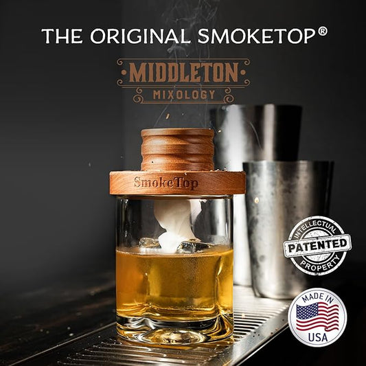 SmokeTop® Cocktail Smoker Kit with 4 Flavors Wood Chips - Cocktail Smoker Kit & Chips for Old Fashioned Cocktails, Whiskey, & Bourbon (Cherry, Hickory, Maple & Oak)