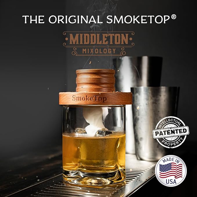 SmokeTop® Cocktail & Food Smoker Kit - Whiskey & Bourbon Drink Smoker for Old Fashioned, Cocktails, Cheese & Meat Smoking with 2oz Wood Chip Sample Pack – by Middleton Mixology