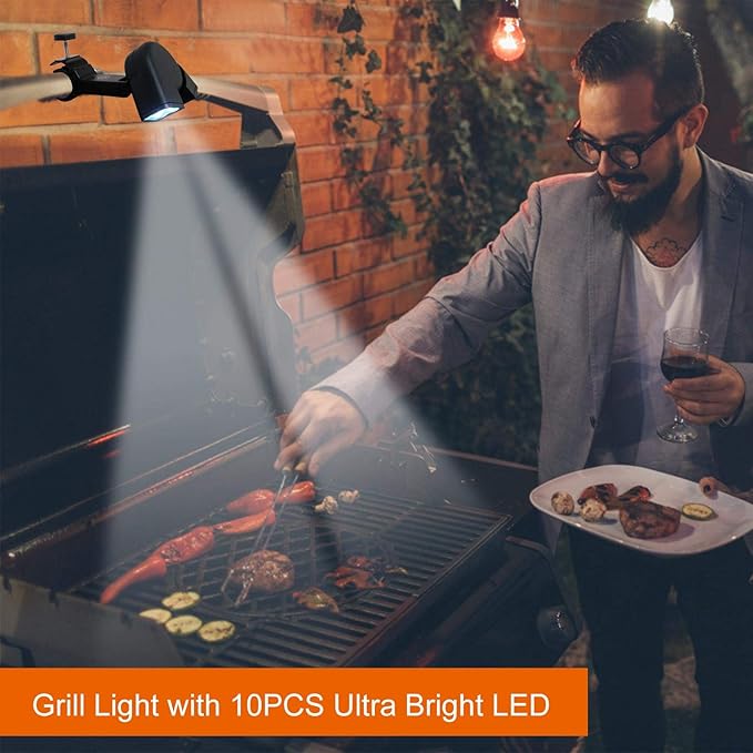 Camping Lantern Lamp Rechargeable Grill Lights for Barbecue Waterproof Super Bright Barbecue LED Lamp Heat Resistant Flexible Grilling Light for Outdoor Cooking