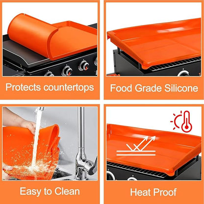 joyhalo Full-Edge 28" Blackstone Silicone Griddle Cover, with 16" Silicone Spatula Mat and Grease Cup Liners, Perfect Combination for Blackstone Griddle for All-Season Outdoor Use