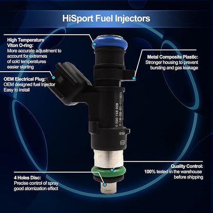HiSport Fuel Injector 1PC 0280158028 04591986AA Compatible with Chrysler 05-10 300 V6 2.7L 3.5L