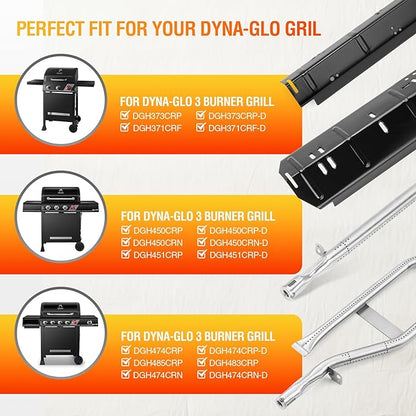 Grill Parts for Dyna-Glo 5 Burner DGH474CRP DGH483CRP DGH485CRP,70-02-411 Heat Tent for DGH483CRP,Grill Burner for Dyna-Glo 4 Burner DGH450CRP,3 Burner DGH373CR, Grill Repair Kit for Dyna-Glo Grill