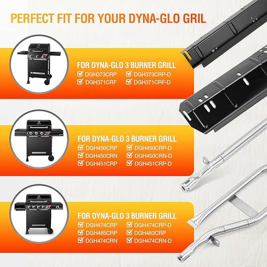 Grill Parts for Dyna-Glo 5 Burner DGH474CRP DGH483CRP DGH485CRP,70-02-411 Heat Tent for DGH483CRP,Grill Burner for Dyna-Glo 4 Burner DGH450CRP,3 Burner DGH373CR, Grill Repair Kit for Dyna-Glo Grill