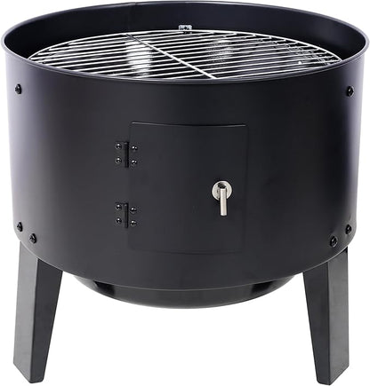 Gecheer 16 Inch Vertical Charcoal Smoker Grill - 3-in-1 Outdoor BBQ, Portable for Camping with Adjustable Vents & Thermometer