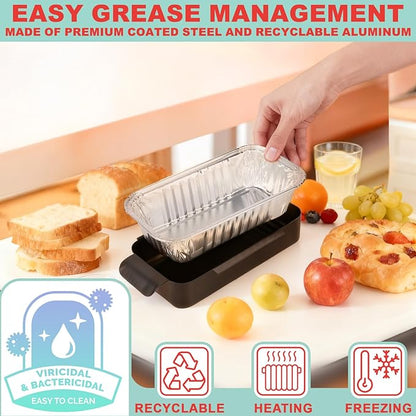 G416-0015-W1 Grease Tray Replacement for Charbroil 463331221 463242716 463365021 463234513 9328812P06 463344523, G325-5703-W1 Grease Catcher for CharBroil Performance with Aluminum Drip Liners,10PCS